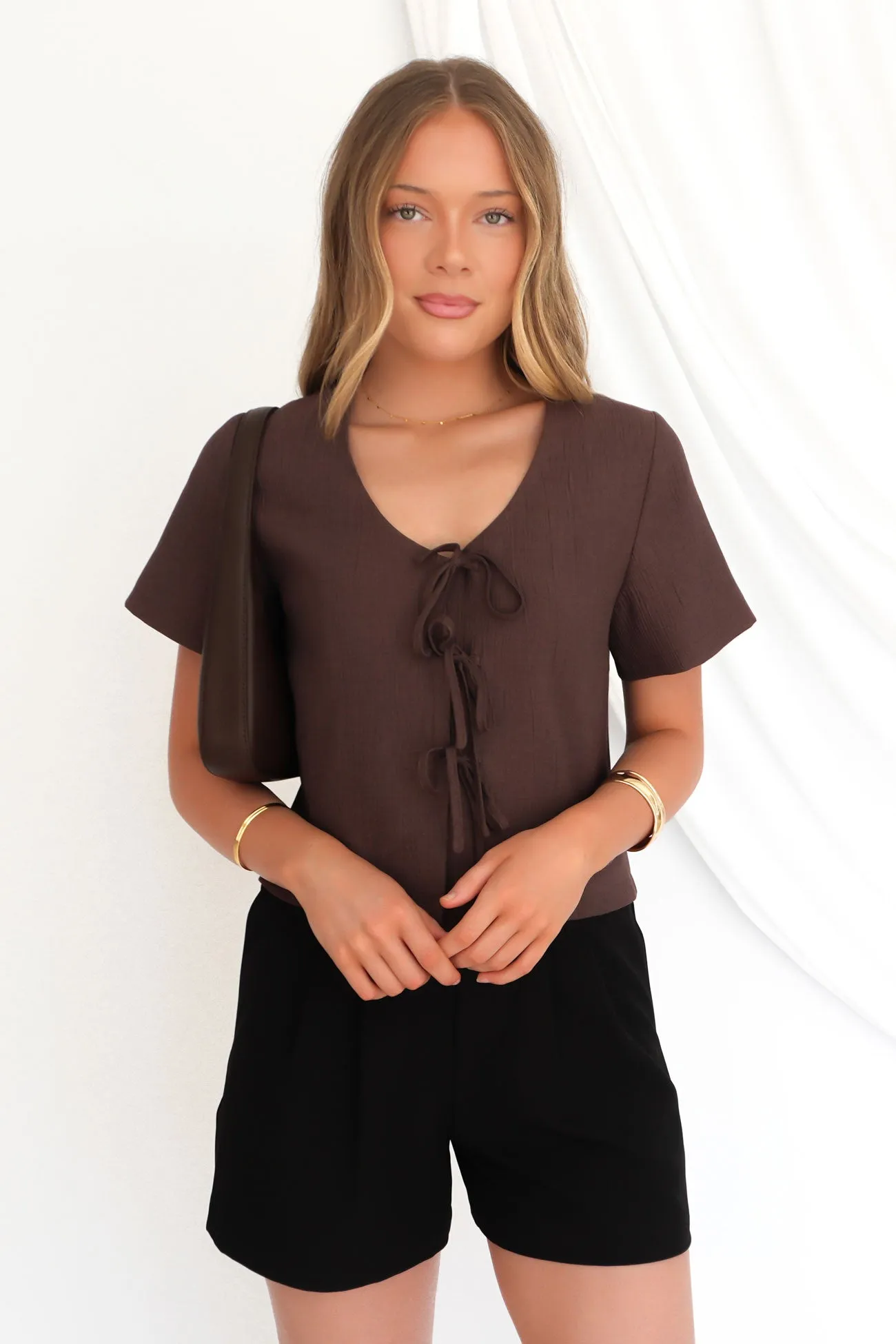 Easy Fit Onyx Tie Tee Brown