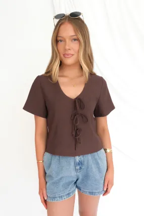 WrinkleResistant Trendy Vibe Onyx Tie Tee Brown