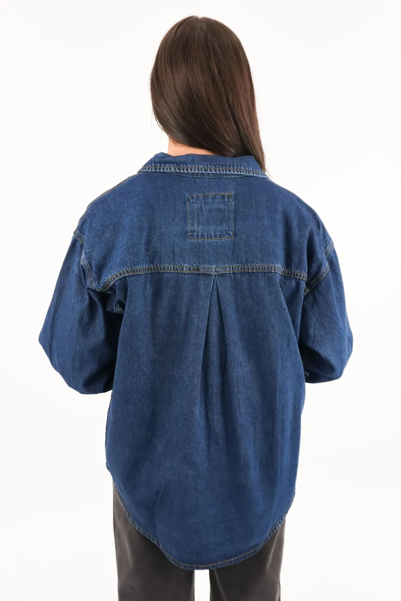 Aster Shirt Dark Blue Unstructured Shoulder