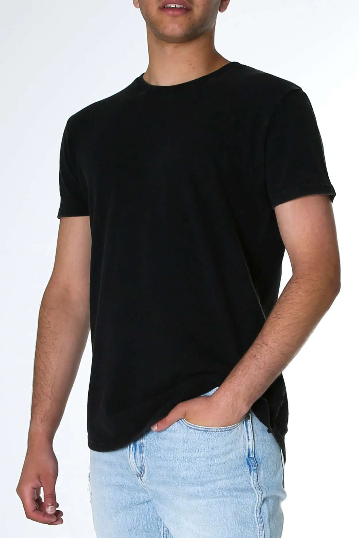 Acid Pique Tee Washed Black City Smart Look