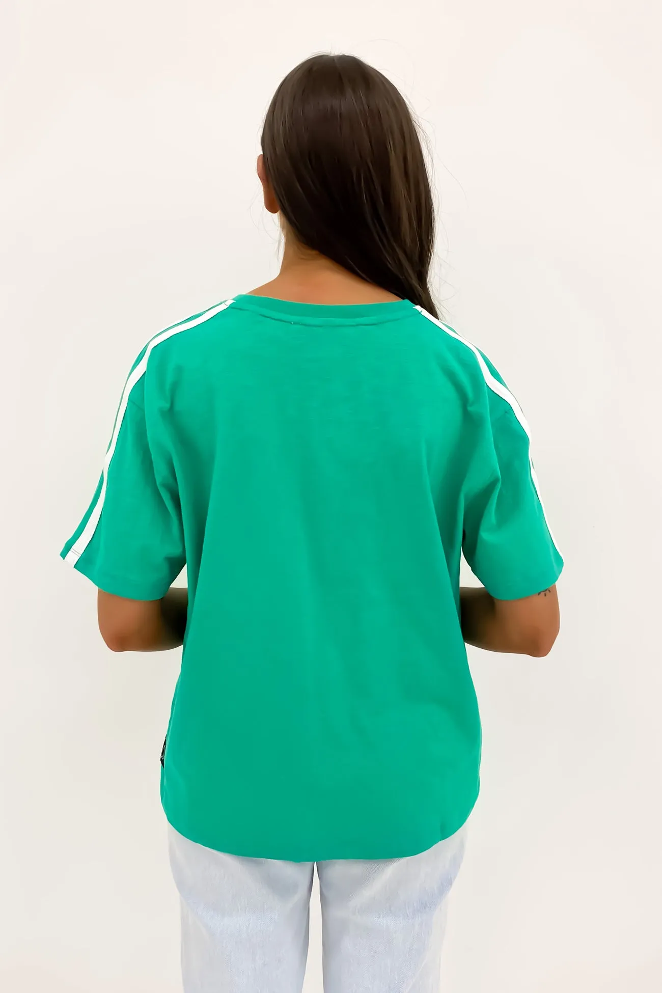 Layered Hem Design Power Tee Bright Green