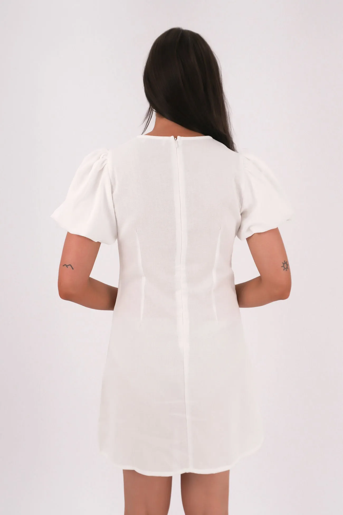 Lucille Mini Dress White Bright Colors Stylish Vibe
