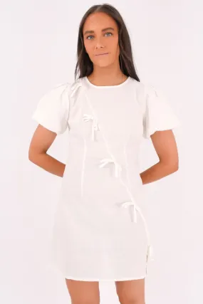 Sleek long-sleeve dress Lucille Mini Dress White