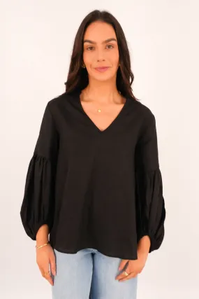 Fashionista Ornament Madison Top Black