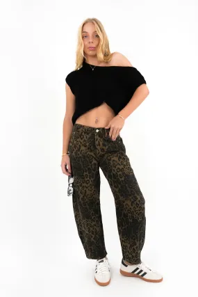Toby Barrel Jean Leopard Trend Setter Smart Casual Classic Wear Bold Look Professional Wear