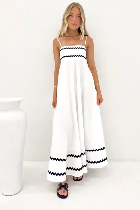 Cozy Flex Euro Ease Gemma Maxi Dress White Black