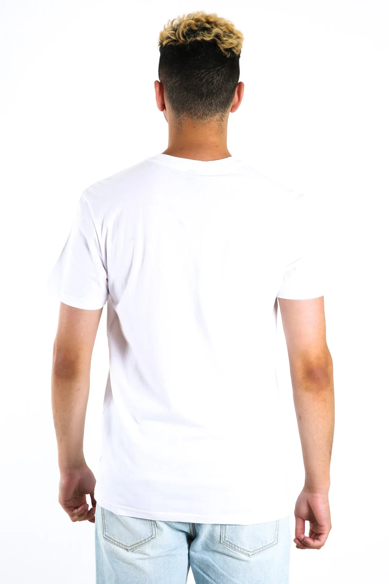 No Brainer Lee Tee White Breathable Cotton Fabric Vintage Wash Effect