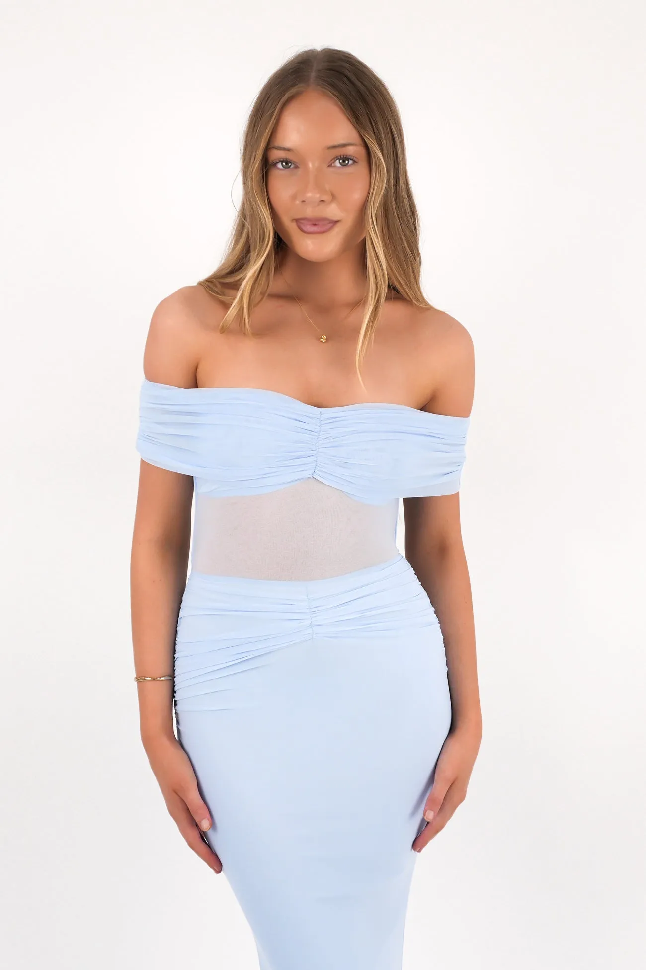 Issey Maxi Dress Blue Soft touch evening dress