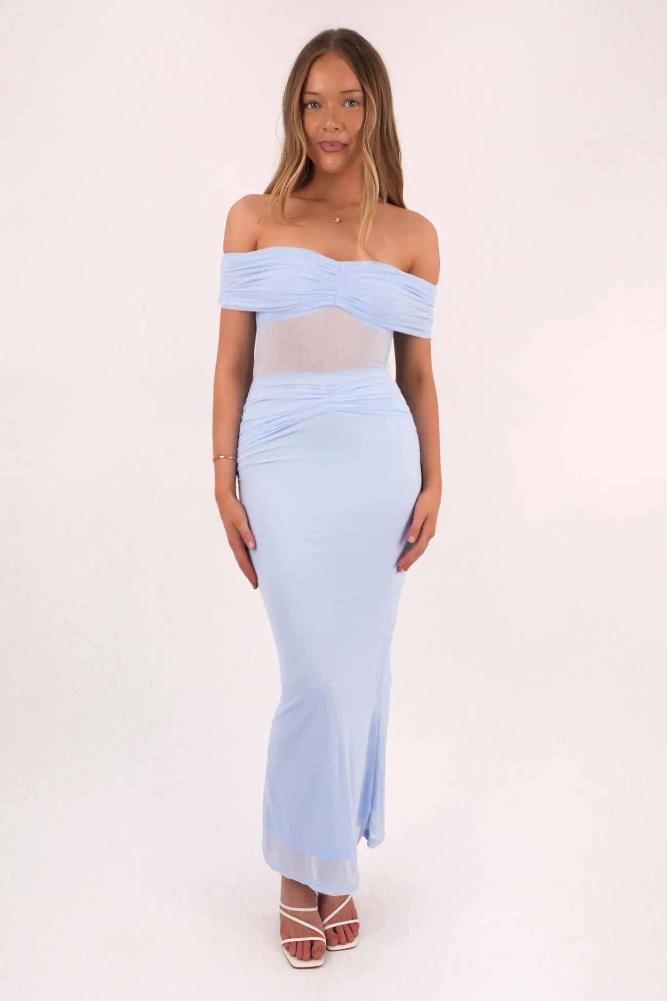 Issey Maxi Dress Blue Metallic-Shine Trendy Fit Look