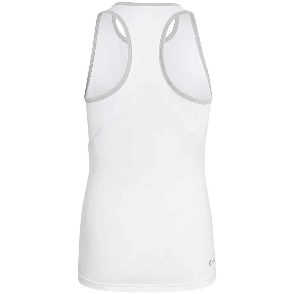 adidas Girls Club Tank - White Customizable Machine washable