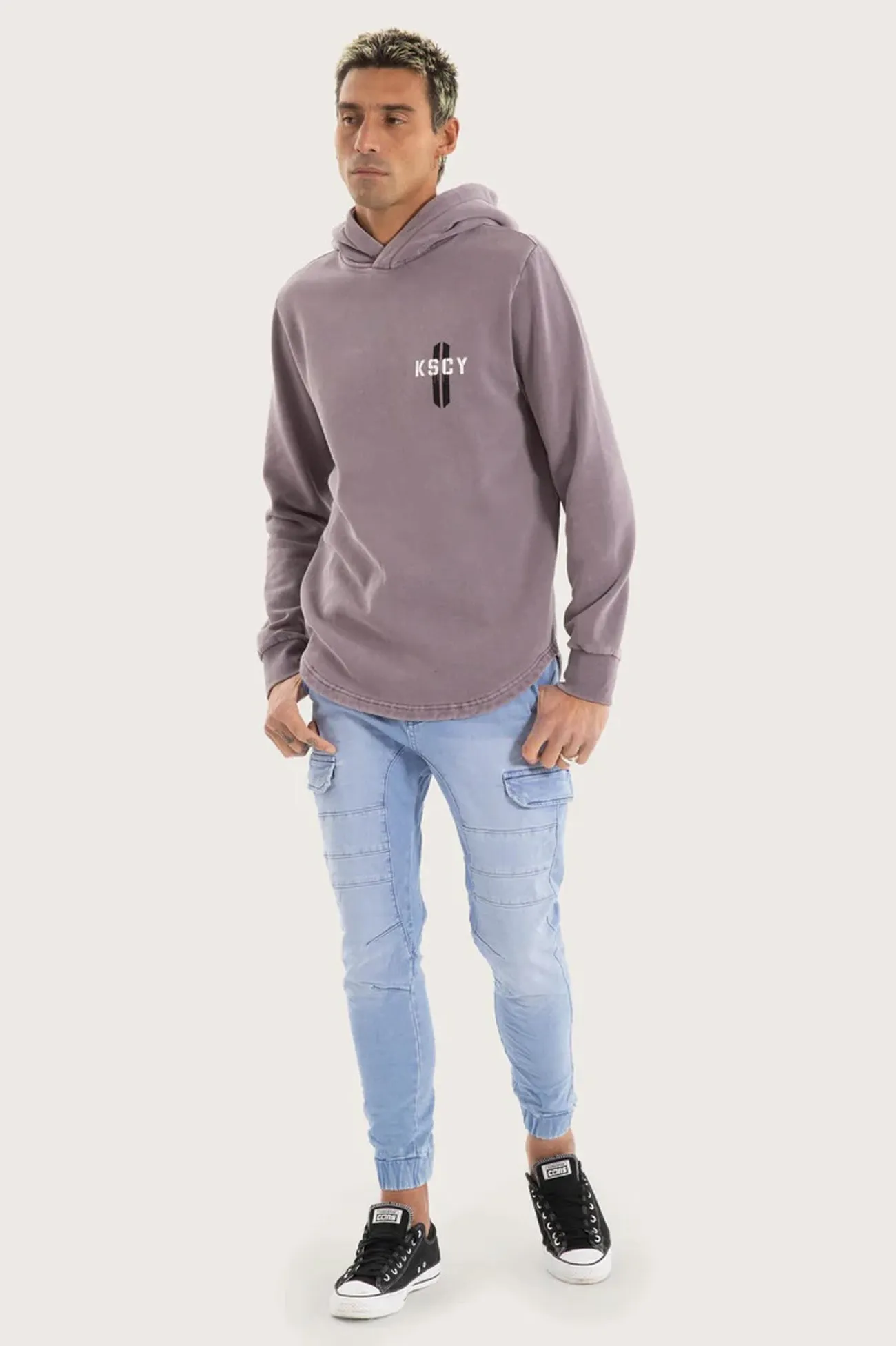 Promise Dual Curved Hoodie Pigment Grey Ridge Non Restrictive Silhouette