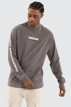 TV show Public Relaxed Long Sleeve Tee Charcoal
