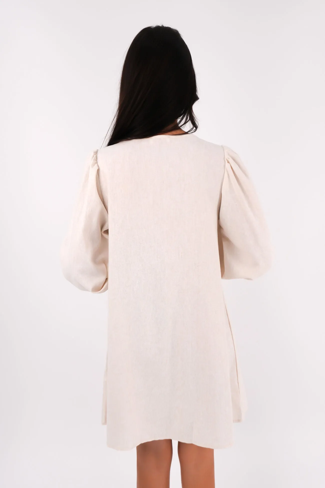 Fit Base Gentle Stitch Clydette Long Sleeve Mini Dress Oatmeal
