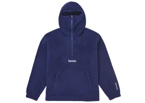 Supreme Polartec Facemask Half Zip Hooded Sweatshirt (Fw24) Navy Pleated