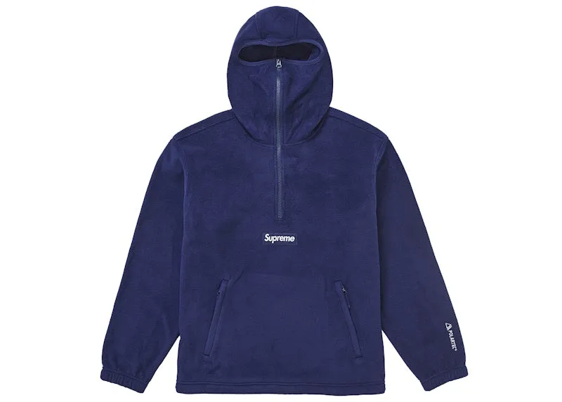 Machine - made Supreme Polartec Facemask Half Zip Hooded Sweatshirt (Fw24) Navy