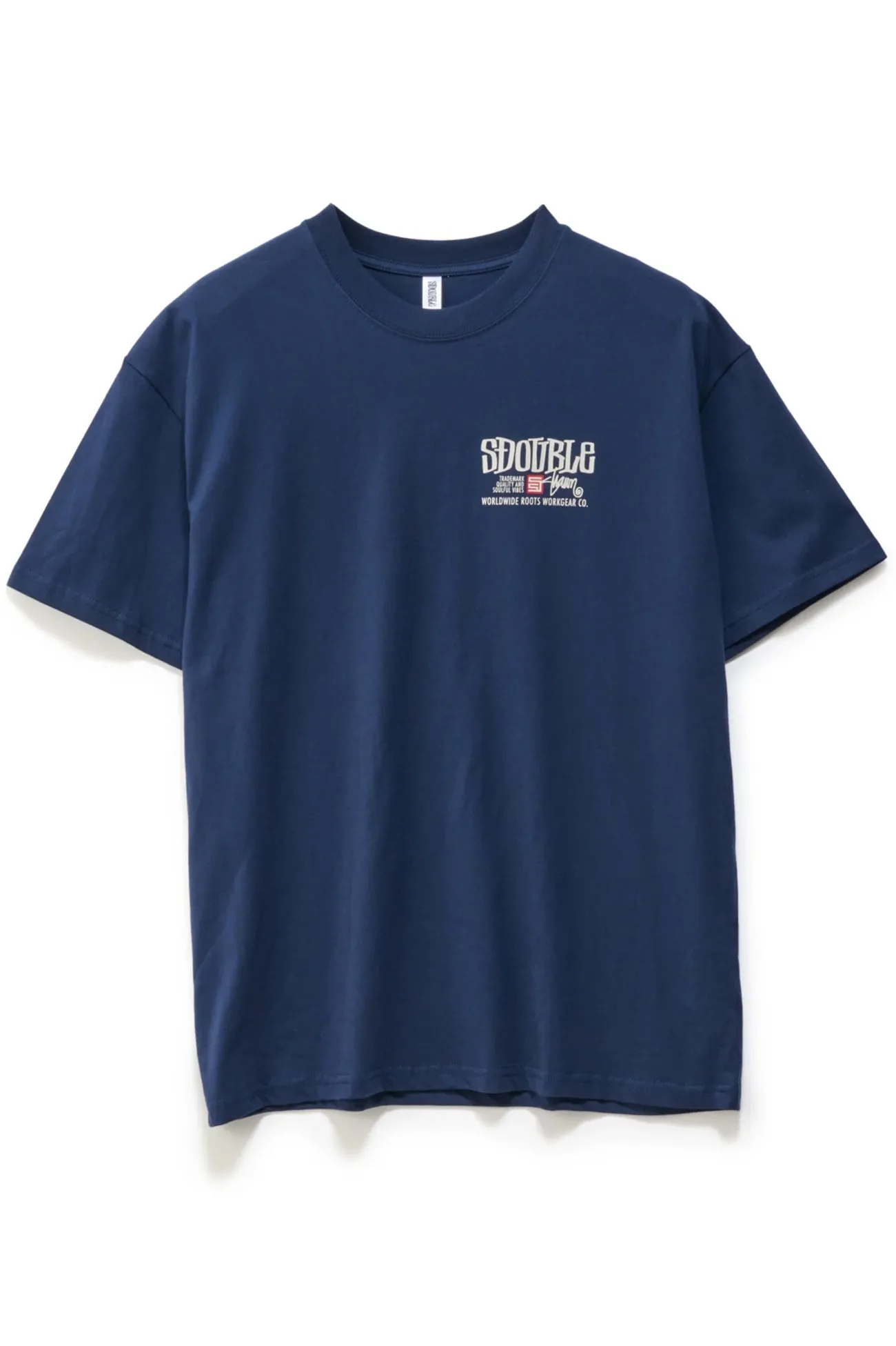 Workgear Short Sleeve Tee Navy Retro Style Chafe Free Armhole
