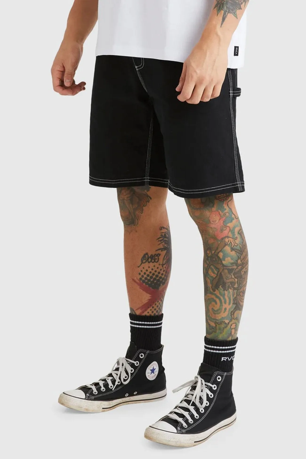 Hot Weather Urban Fashion Americana Carpenter Short Black