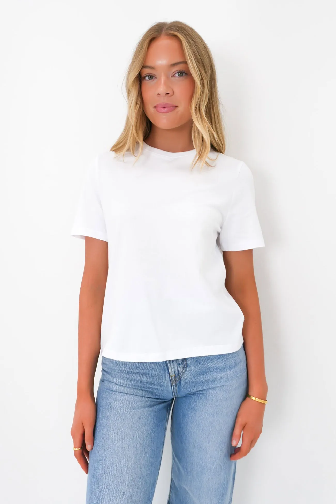 Bohemian style Boat Neck Go To Tee White