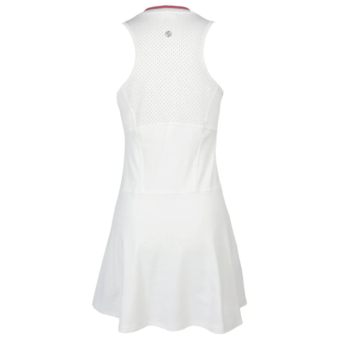 quick dry Lija Women's The One To Beat Vivian Dress - White/Multi Velvet - Like Straight