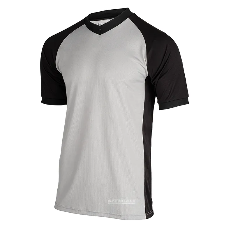 Smitty Solid Grey w/ Black Sleeves & Side Panel V-Neck Morning Comfort Organic Cotton