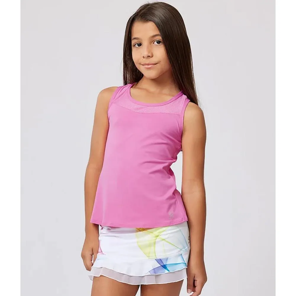 Sofibella Girls Spectrum Raceback - Super Pink Embroidered Elements