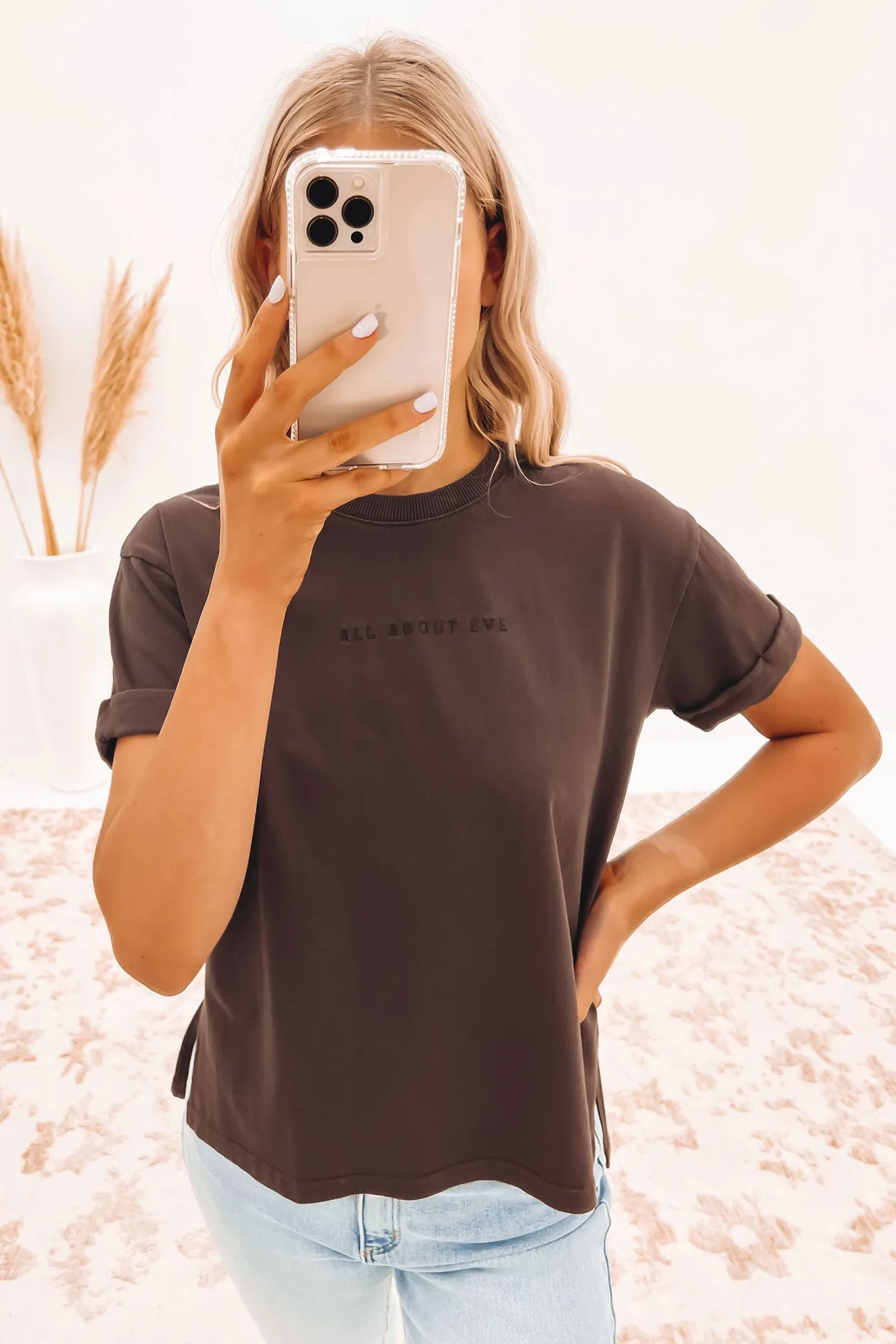 AAE Washed Tee Brown yoga clothing