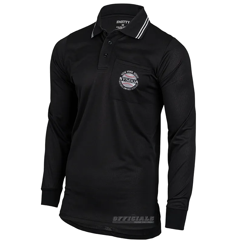 Solid Hue Multipocket Style NYSBUA Logo Long Sleeve Umpire Shirts