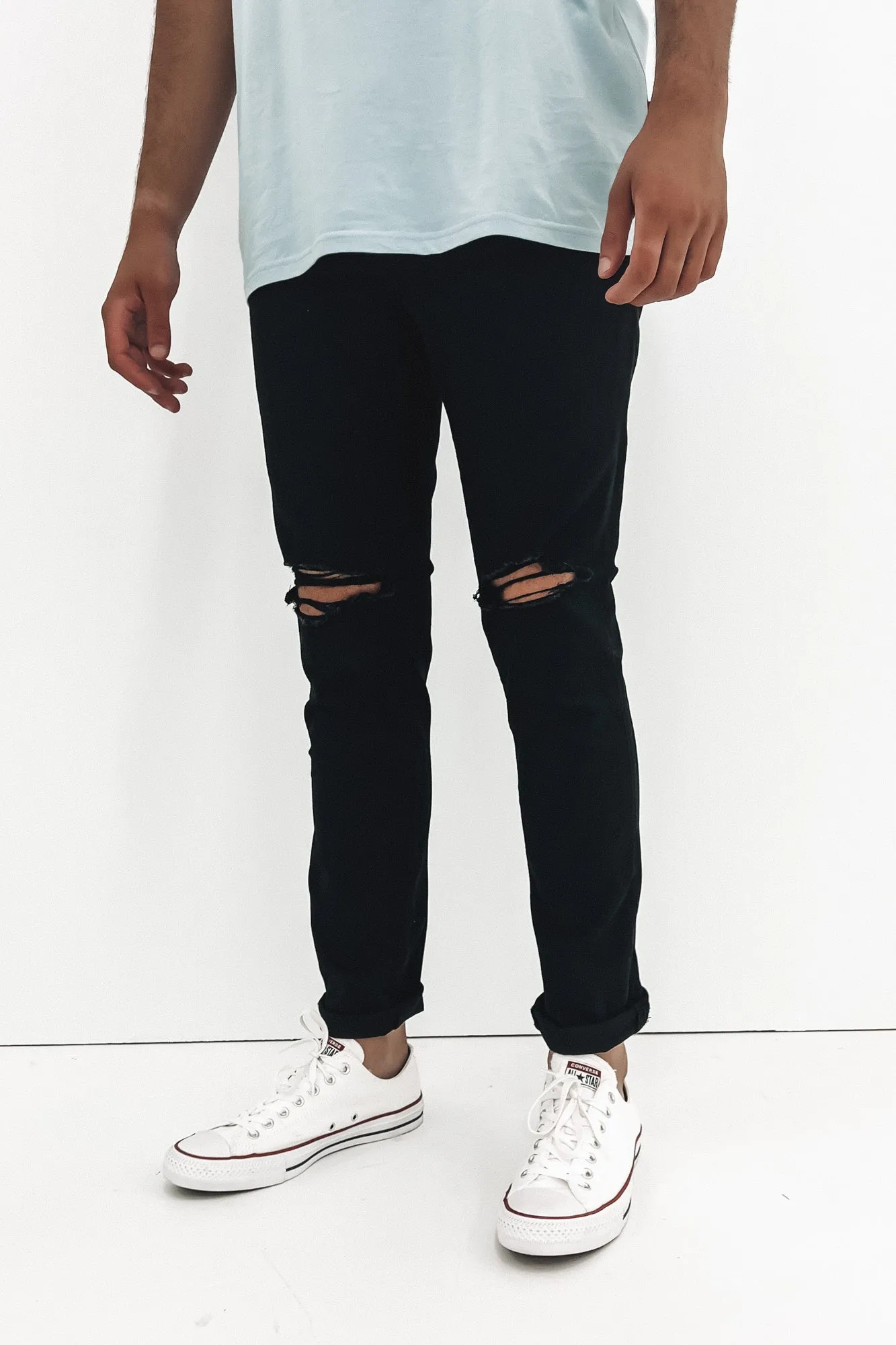 R2 Slim Jean Custom Destruct Functional Outfit