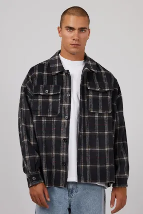 Ranch Overshirt Navy Patterned Texture
