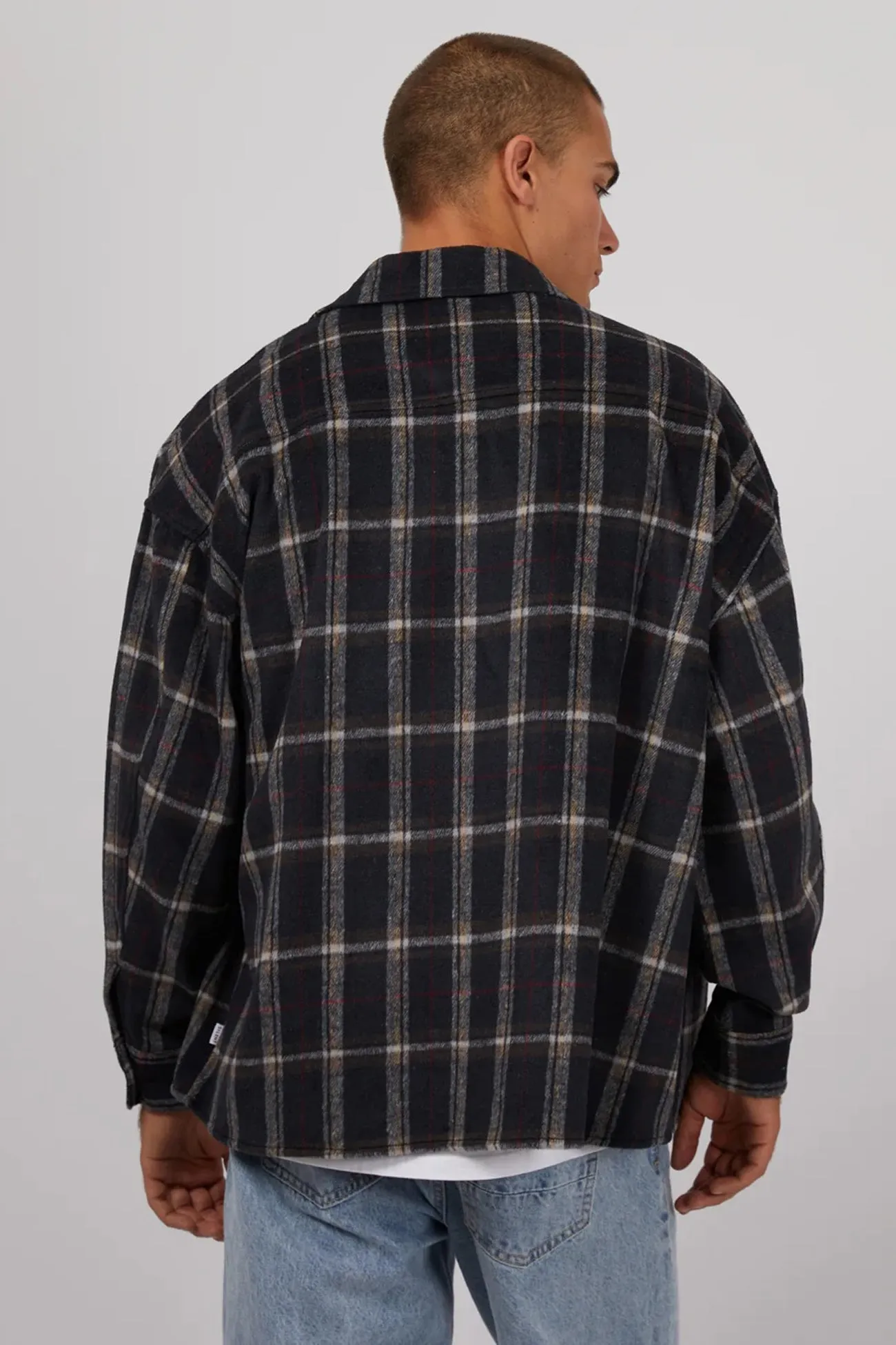 Ranch Overshirt Navy Contrast Stitch Ombre look
