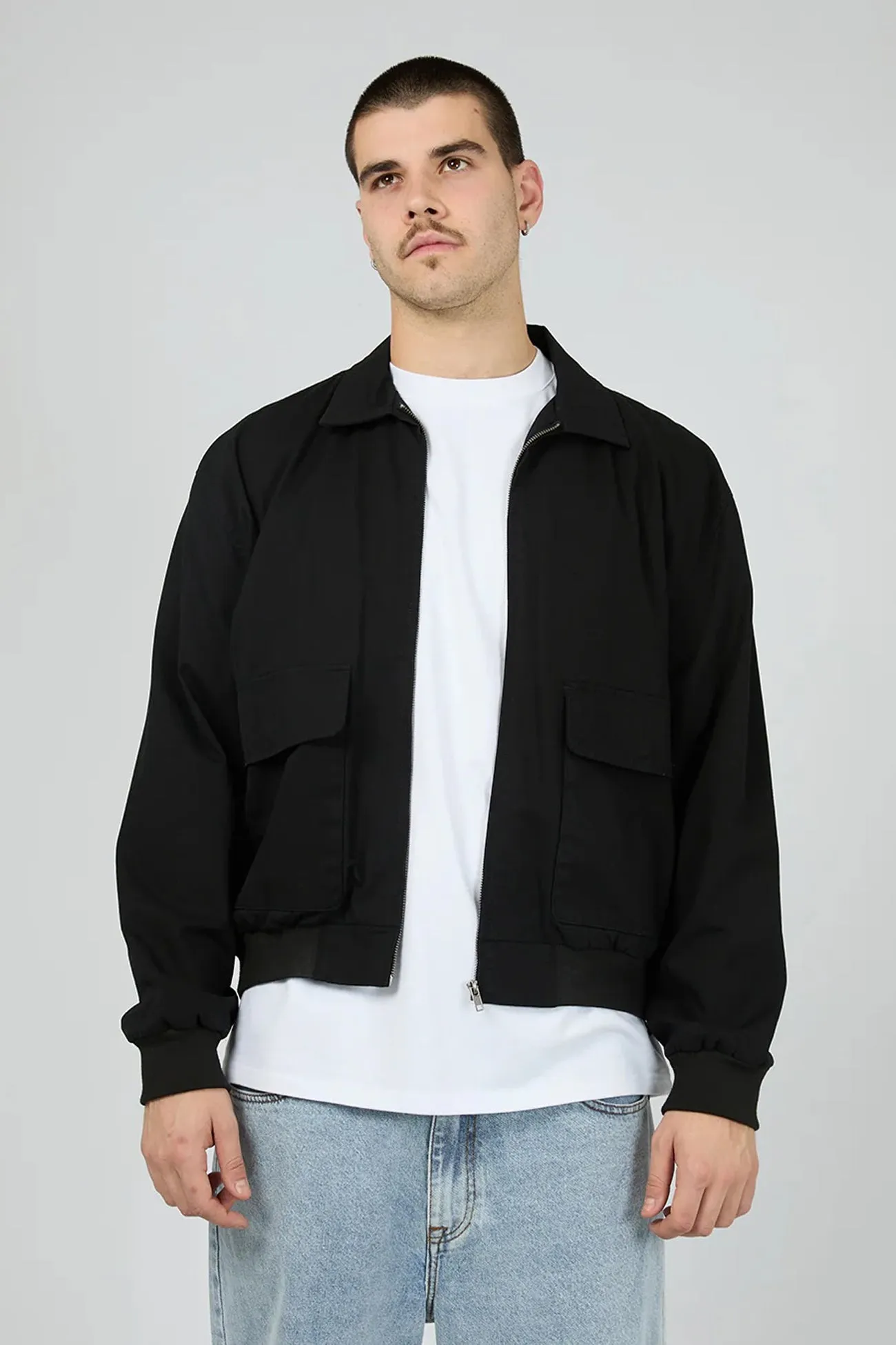 Durable Chill Piece Athletic Tailored Fit Ranger Jacket Washed Black