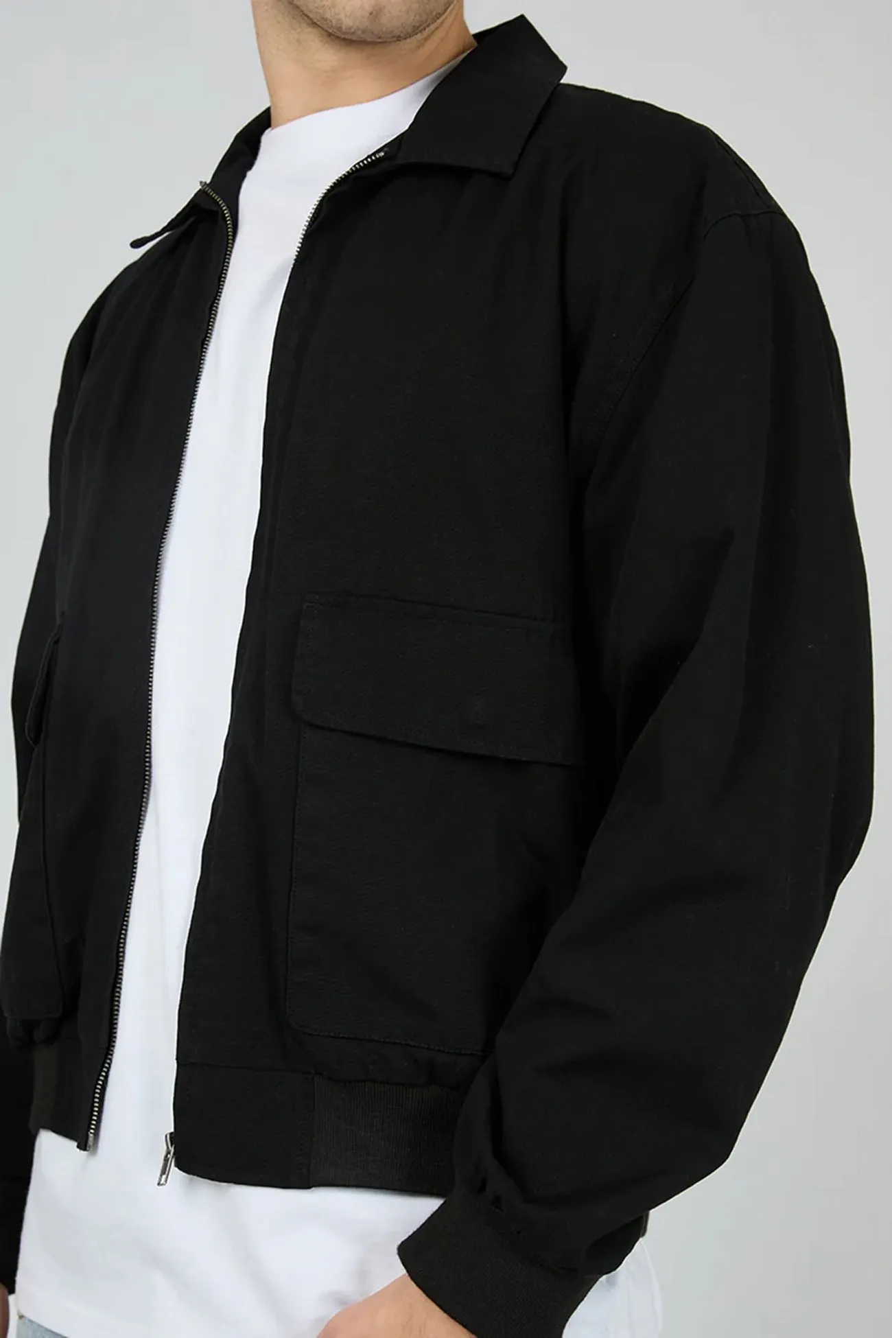 Ranger Jacket Washed Black Ultra Soft Brushed Interior Organic Cotton Blend