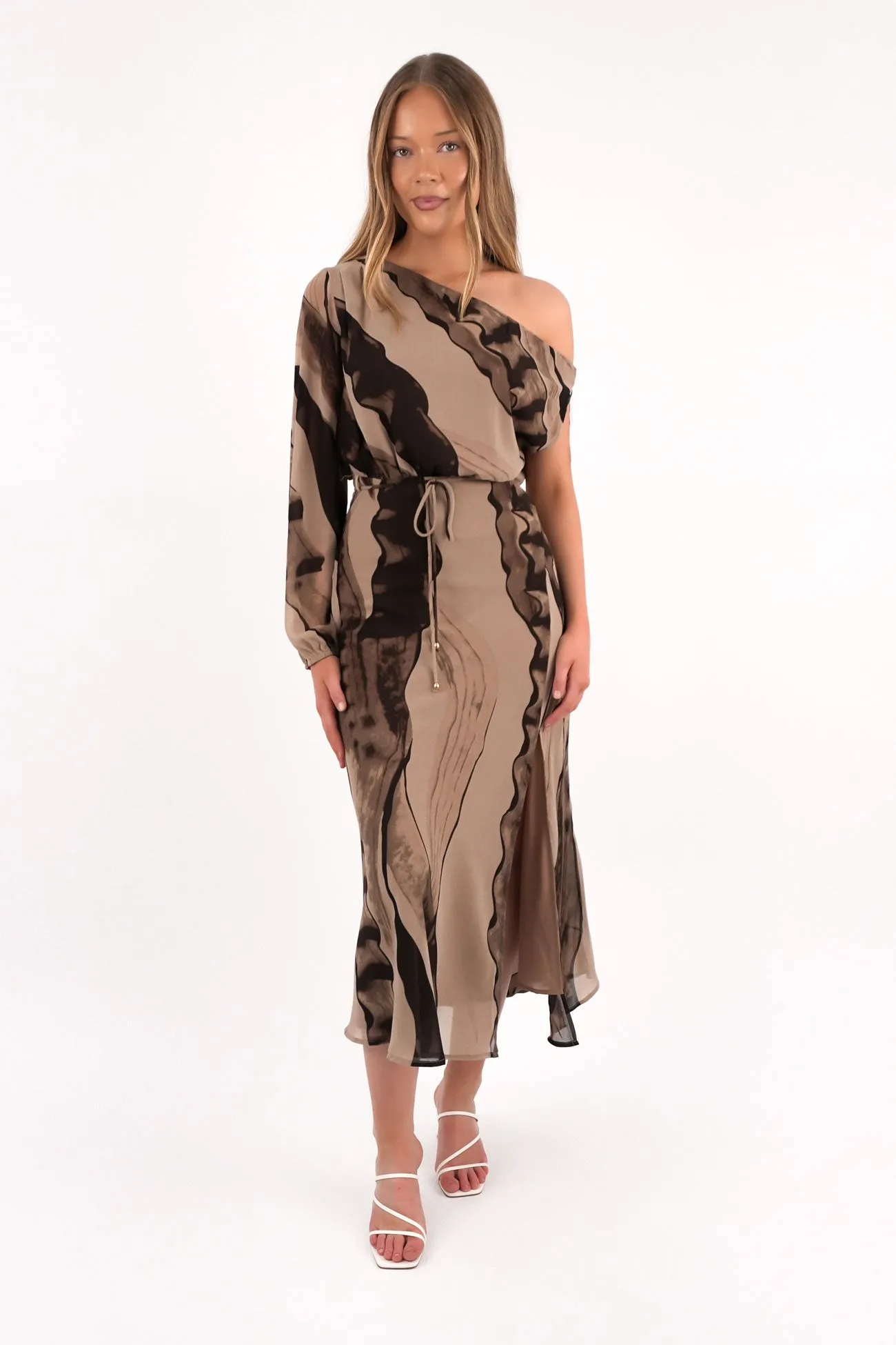 Rayla Maxi Dress Espresso Swirl Light Rhythm Light Bow