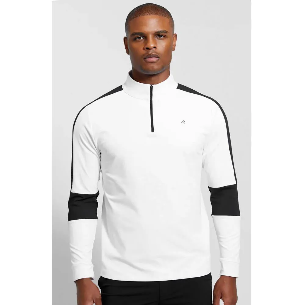 Elastic cuffs Redvanly Men's Fowler 1/4 Zip Longsleeve - Bright White/Black Shiny appearance