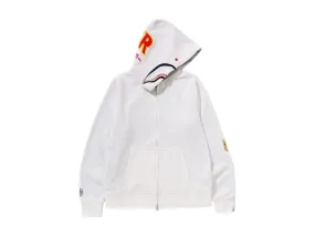 Embellished Details Bape 2Nd Shark Full Zip Hoodie White