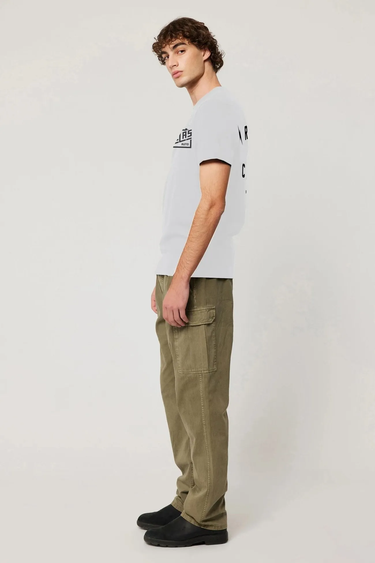 Reg Auto Co Tee Vintage White Polka Dot Pattern