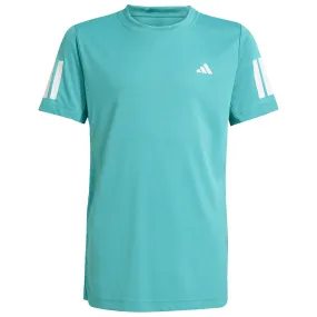 Multi-Functional adidas Boy's Club 3 Stripe Tee - Powder Teal