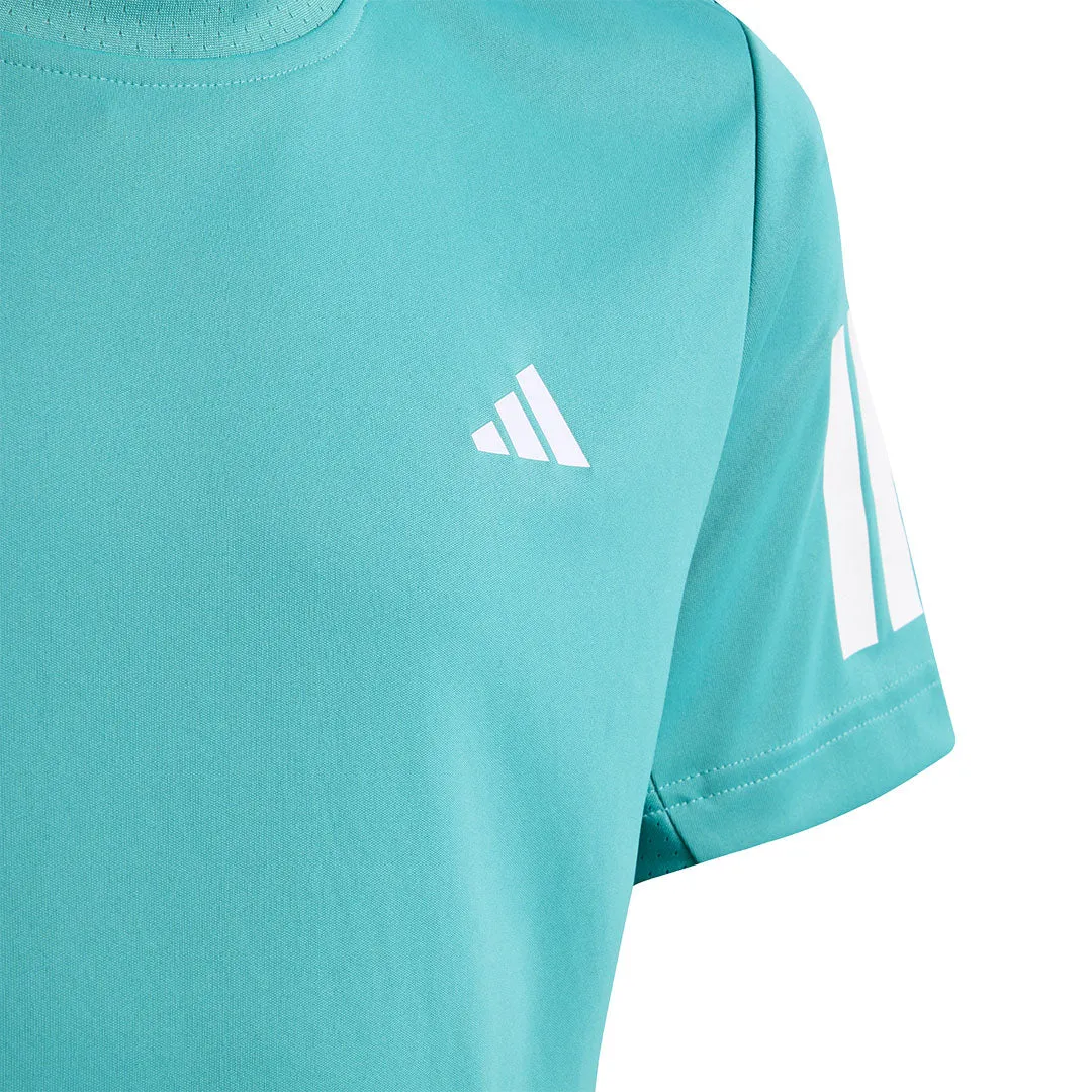Printed Details adidas Boy's Club 3 Stripe Tee - Powder Teal