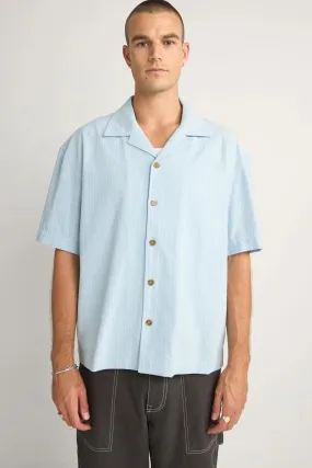Seasonal Fashion Personalized Touch Relaxed Check Short Sleeve Shirt Blue