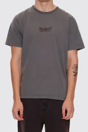 Thrills Workwear Embro Merch Fit Tee Charcoal Rose Lightweight Comfort Simple and Cozy
