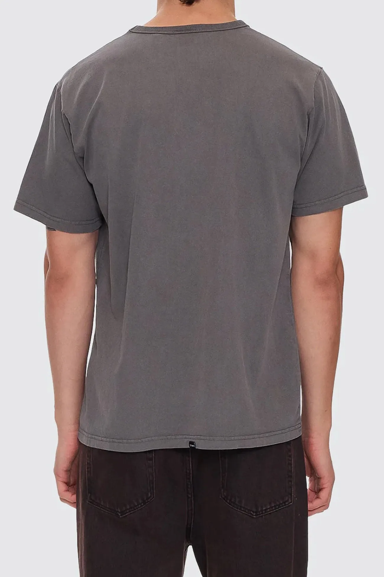Thrills Workwear Embro Merch Fit Tee Charcoal Rose NoSideSeam Cozy Comfort Look