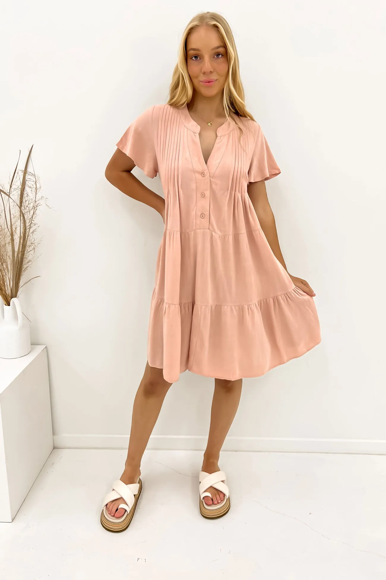 Blaire Mini Dress Blush Blue Sky