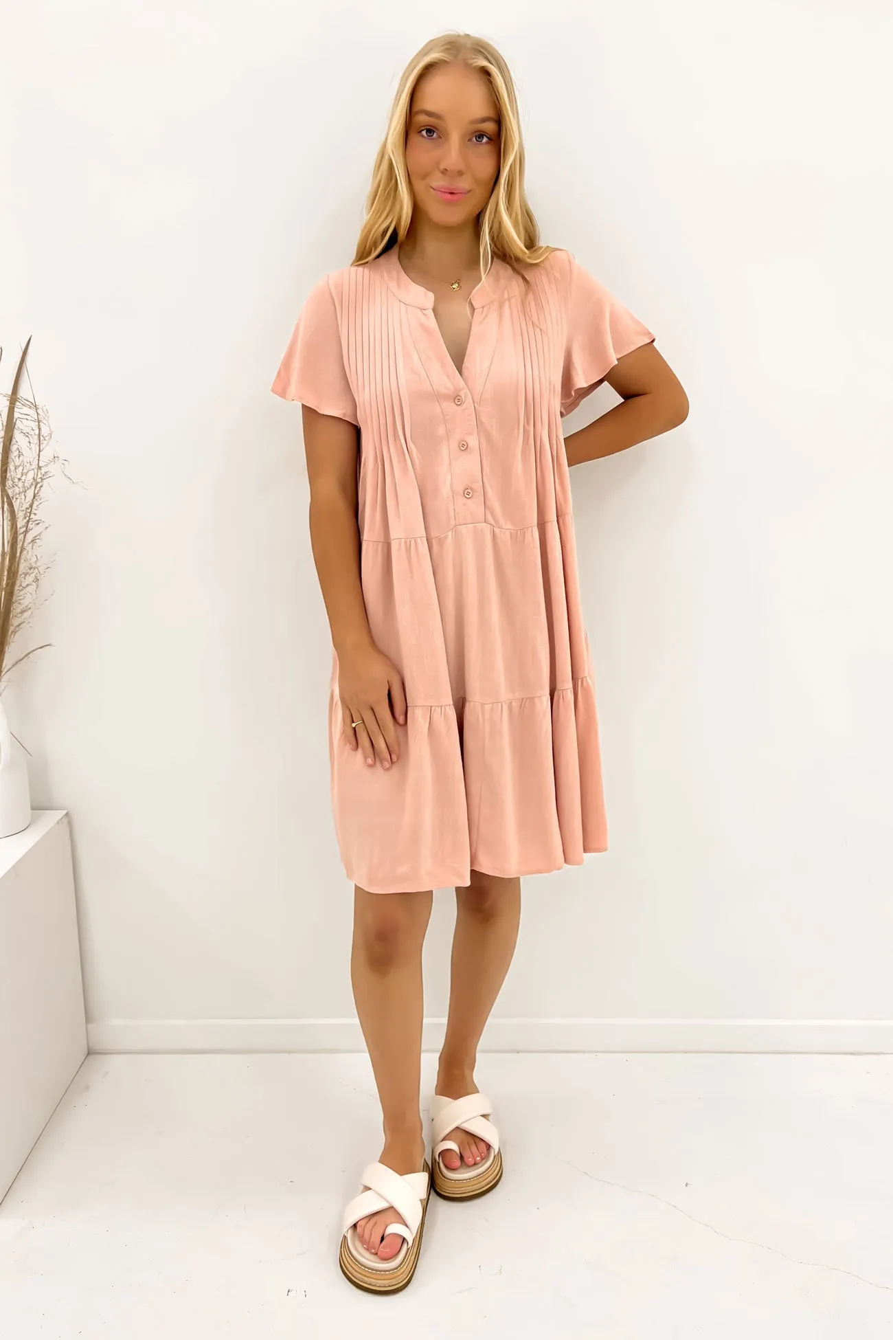 Blaire Mini Dress Blush Chic Comfort London Cool