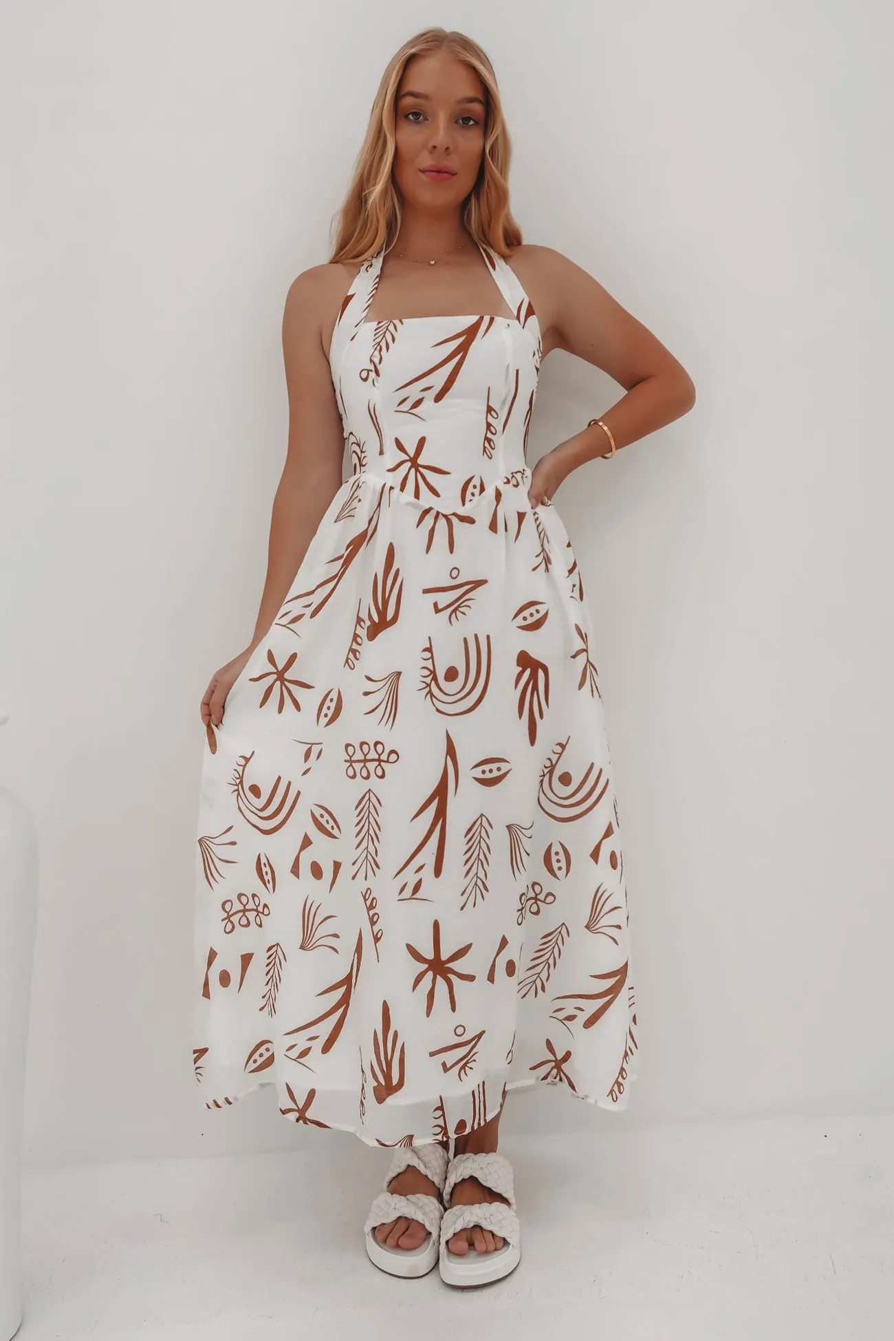 Starla Midi Dress Kalahari Brown bold appearance