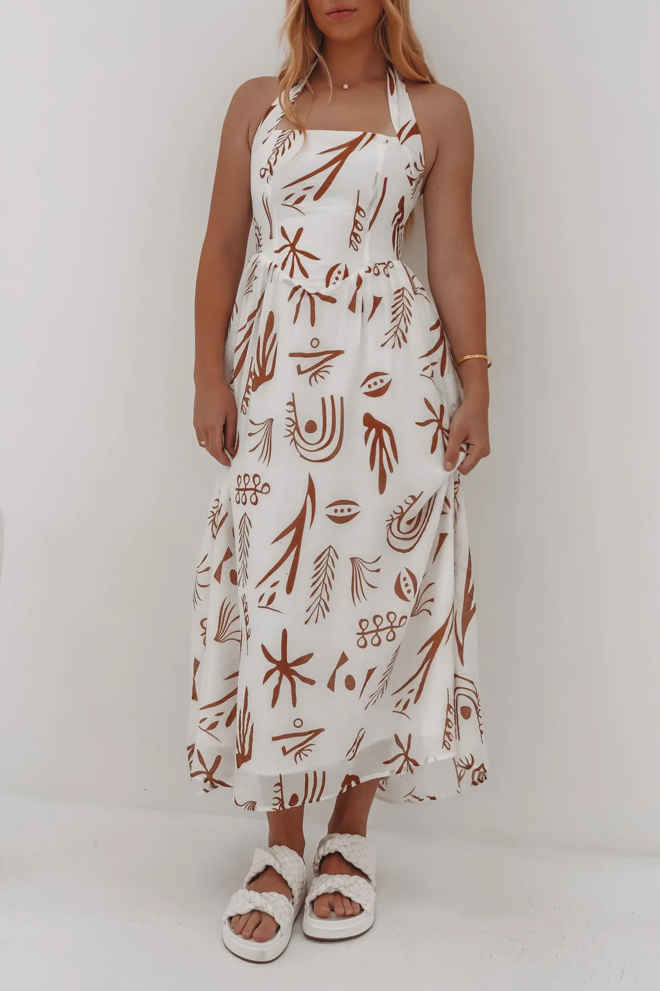 soft look Starla Midi Dress Kalahari Brown