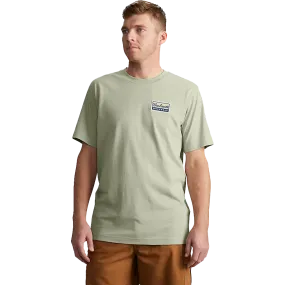 Men's Leightweight Short Sleeve Script Patch T-Shirt NonRestrictiveCut Reflective Trims
