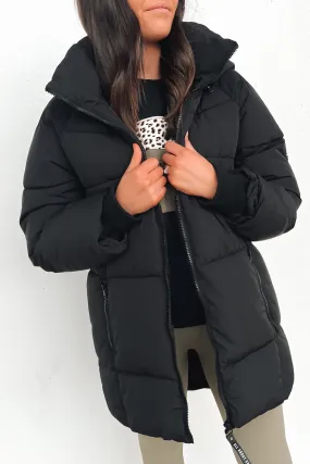 Remi Luxe Midi Puffer Black Crisp Layer