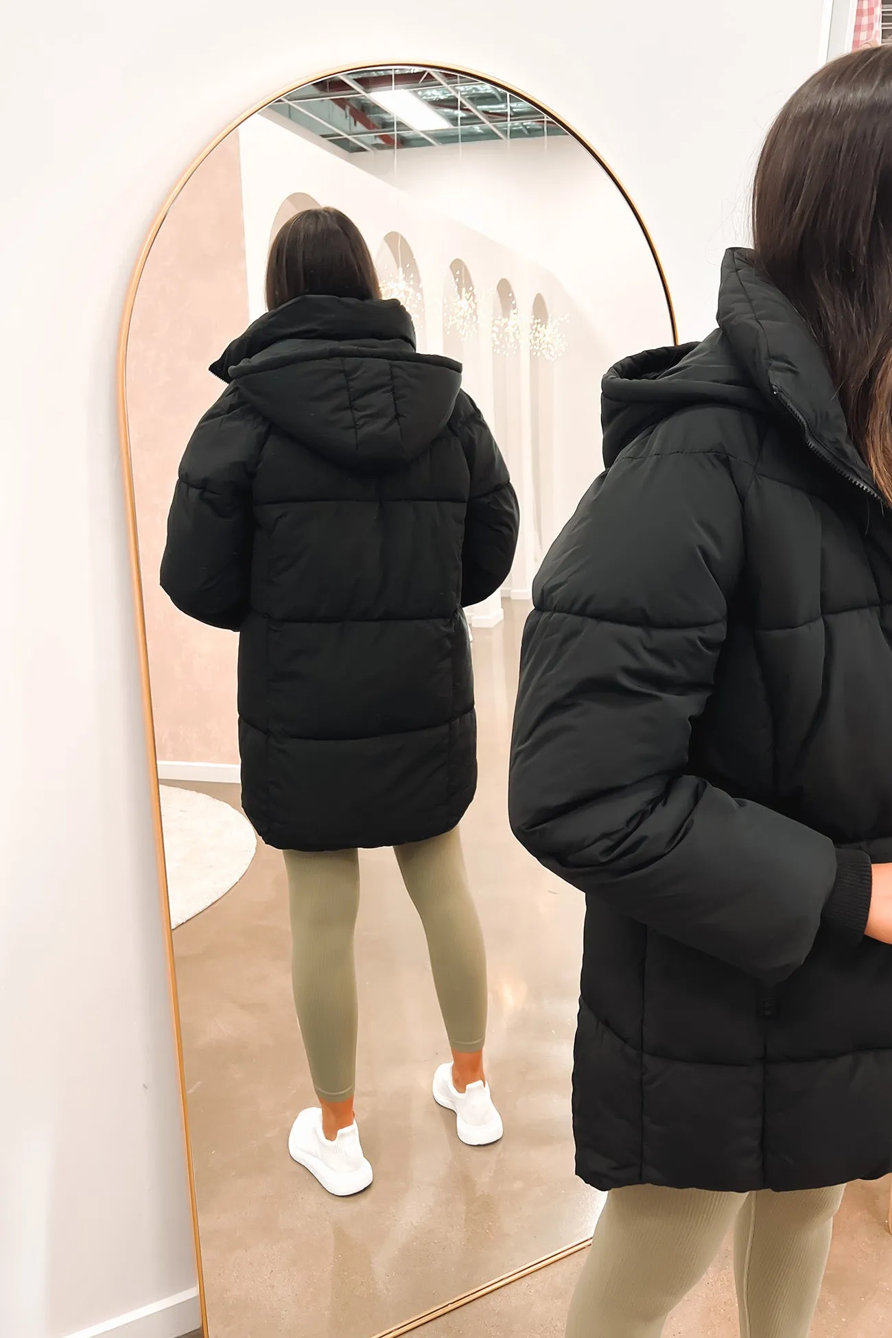 Remi Luxe Midi Puffer Black Hydrophobic Treatment