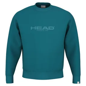 Lace-up Handmade Removable Collar Head Unisex Motion Crew Sweatshirt - Teal