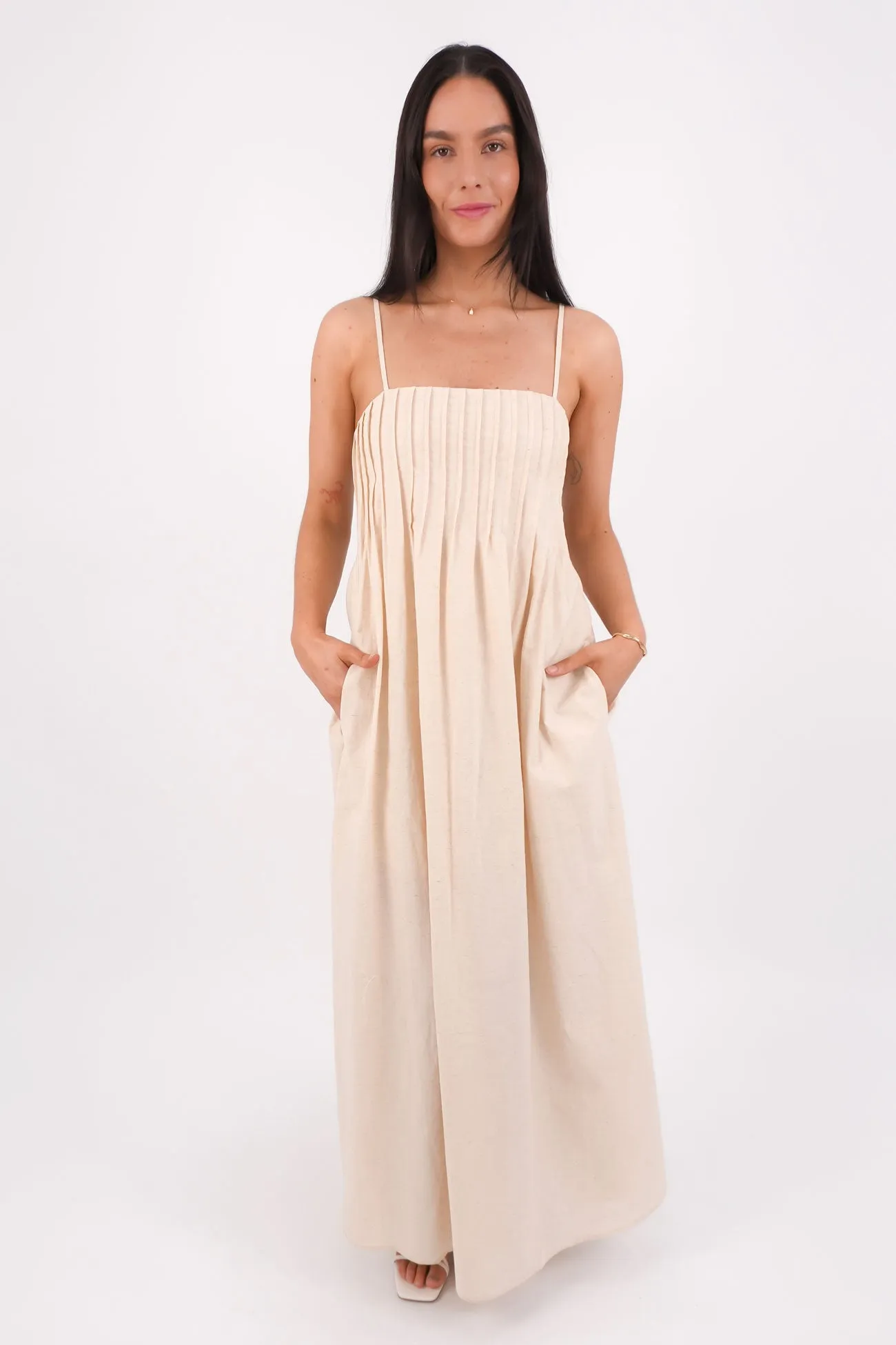 Bodycon Fit Renn Maxi Dress Beige